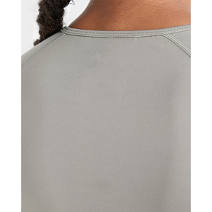 Custom Premium Washed Olive Women <b>Staple</b> Long Sleeves Crop Top 4 way Stretch Lightweight Fitness Workout Crop Top Tees for Women - Product Image 2