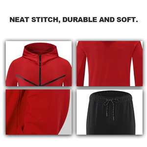Chándal de algodón con capucha de invierno personalizado de talla grande para hombre con diseño 2 en 1, forro polar transpirable antiolor de longitud completa - Product Image 6