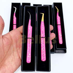 Pinzas para Pestañas de Acero HASIBI NAQIBI HNSC-ET-0019, Logotipo Personalizado, Diseño Antiestático Duradero, Puntas Dentadas/Lisas - Product Image 2