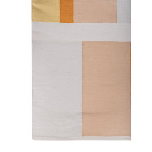 Indusbar Ivory Flat Weaves Polyester <b>Rug</b> SDPL-113 Geometric & Abstract Rectangle Design Handmade for Home Floor Use - Product Image 4