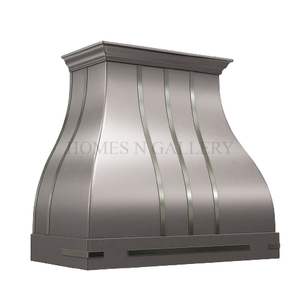 Hotte de cuisine murale en acier inoxydable de haute qualité, design élégant, finition nickel, grande taille, personnalisable, pour îlot de cuisine - Product Image 1
