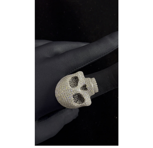 High-End Hip Hop Style Iced Out 925 Sterling Silver Diamond Skull <b>Ring</b> for <b>Men</b> Women Brilliant Jewelry - Product Image 2