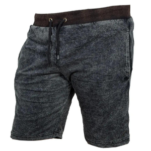 Unisex Acid Raw Edge Wash Denim <b>Shorts</b> Heavy Cotton French Terry <b>Fleece</b> Casual Gym Running Fitness Vintage Design <b>Men's</b> <b>Shorts</b> - Product Image 3