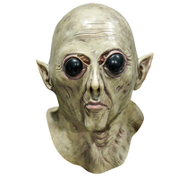 Masque de performance d'horreur réaliste pour Halloween, tête de vieil homme chauve, style clown, en PU, tendance, pour adulte