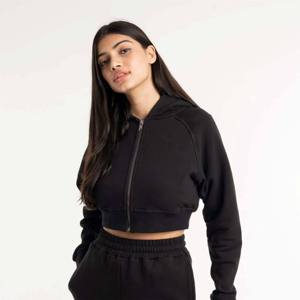 Sudadera corta informal con cremallera completa para mujer, Jersey elegante personalizable, ropa deportiva para gimnasio, sudaderas con capucha para mujer - Product Image 1