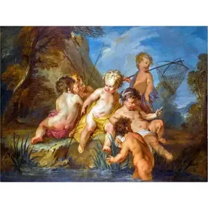 Mural de baldosas de cerámica de mármol, acento de Pesca para el amor, murales de pared para salpicaduras de cocina o baño - Product Image 1