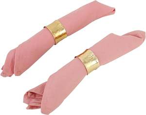 MZ INTERNATIONAL Lot de 12 ronds de serviette dorés en laiton martelé faits à la main pour les repas et les fêtes quotidiens - Product Image 1