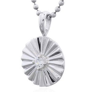 Magnifique pendentif rond en argent sterling 925 avec CZ Sunbeam, bijoux en argent sterling en gros - Product Image 2