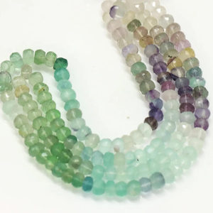 Cuentas Redondas Facetadas de Multifluorita Natural, Cuentas de Piedras Preciosas Facetadas de Fluorita de 6-9 mm, Calidad AA, Cuentas al por Mayor - Product Image 3