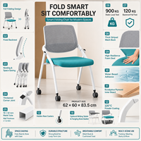 Chaises pliantes pour événements, banquets, auditoriums, chaise pliante rembourrée avec dossier respirant, structure métallique robuste avec accoudoirs