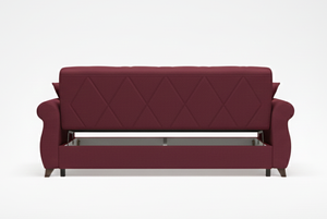 Sofá Cama Elegante Extensible Convertible con Almacenamiento, Estructura de Madera Maciza, Tapicería de Tela Estilo Europeo, Respaldo Acolchado, Brazos Rectos - Product Image 4