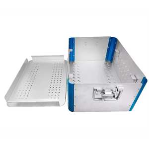 Caja de Aluminio Manual Vacía con Bandeja para Almacenamiento de Instrumentos Quirúrgicos Veterinarios, Organizador de Kit de Acero Inoxidable, Certificación CE - Product Image 4