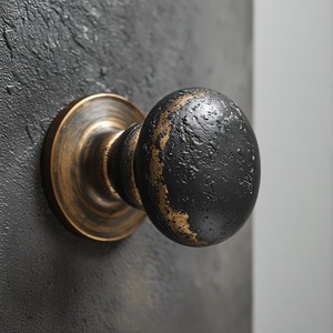 Perilla de puerta Europea hecha a mano de primera calidad con forma irregular y acabado antiguo negro para interiores decorativos de hoteles y villas - Product Image 4
