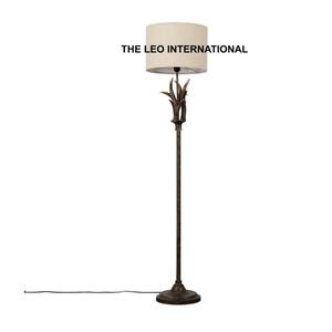 Nordic Contemporary Aluminum Metal Floor Lamp With <b>Fabric</b> Shade White Color Floor Standing Light Hotel - Product Image 3