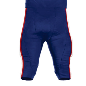 Uniforme de Fútbol Americano Sublimado Personalizado 100% Poliéster, Transpirable, Absorbente de Humedad, Azul Marino y Blanco, con Nombre del Jugador - Product Image 6