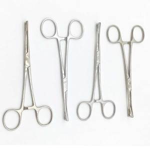 เครื่องมือผ่าตัด คีมหนีบเนื้อเยื่อ 6 นิ้ว ชุด 4 ชิ้น สแตนเลสเกรดศัลยกรรมสัตว์ ใช้กับเครื่องนึ่งฆ่าเชื้อได้ ใช้ซ้ำได้ - Product Image 1