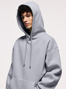 Vente en gros de sweats à capuche unisexes en coton 100% 380g, surdimensionnés, hiver, écologiques, respirants, 45 couleurs, sans impression - Product Image 2