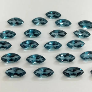 Topacio azul de Londres Natural de calidad AAA, corte de marquesa facetado 5x2,5 para joyería de piedra azul, piedra preciosa suelta para la fabricación - Product Image 1