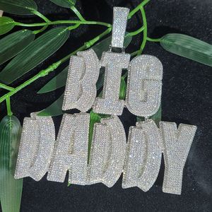 Luxury Iced Out BIG <b>DADDY</b> Moissanite Name Pendant in Gold Plated White Gold Cute Hip Hop Jewelry - Product Image 4