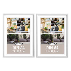 Set of 2 DIN A4 Plastic White <b>Poster</b> <b>Frames</b> 21 X 29.7 cm for Photos and Art Displays - Product Image 1