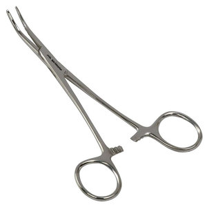 Pinzas Kelly Curvas de Precisión, Acero Inoxidable Plateado, Pinzas de Bloqueo Manual, Certificación CE Clase II para Uso Médico y Dental - Product Image 1