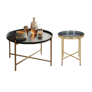 Mesa auxiliar de Metal redonda de alta calidad Acabado en negro Elegante mesa de centro moderna para el hogar Estilo antiguo Técnica de fundición superior brillante - Product Image 5