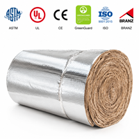 Couverture isolante en fibre de verre certifiée AS1530.1, 75 mm, R1.8, non inflammable, avec feuille d'aluminium pour toiture et murs en Australie