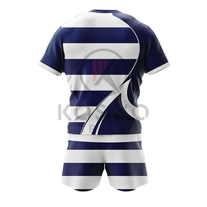 Nouvel ensemble de rugby unisexe sublimé, maillot et short imprimés, respirant, antibactérien, séchage rapide, vente en gros - Product Image 2