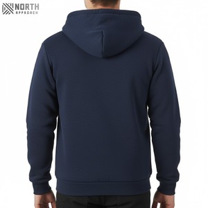 2025 sweats à capuche personnalisés hommes 100% coton 500gsm poids lourd surdimensionné Double capuche fermeture éclair goutte épaule hommes sweats à capuche et sweats - Product Image 5