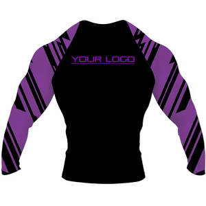 Logo personnalisable Fitness Gym Rash Guard à manches longues Spandex/Nylon Rash Guard pour hommes pour les activités de plein air - Product Image 6