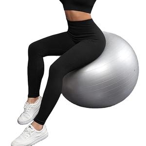 Leggings de Yoga de Cintura Alta para Mujer, de Algodón/Fibra de Bambú, Transpirables, Antibacterianos, Tejidos, con Bolsillos, Casuales, Personalizados - Product Image 1