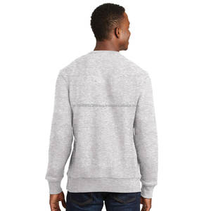 Sweats bleu marine à col ras du cou en coton biologique pour hommes sweats avec logo personnalisé pulls décontractés à imprimé caoutchouc de haute qualité - Product Image 5
