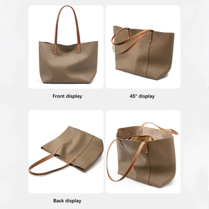 Bolsos de mano de diseño personalizado para mujer Bolso de cuero genuino de gran tamaño para viajes, compras y vida diaria Superventas Asequible - Product Image 4