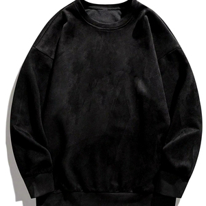 เสื้อสเวตเตอร์คอกลมทรงโอเวอร์ไซส์เข้ารูปเสื้อสเวตเตอร์แขนยาวผ้าฝ้าย100% มีฮู้ดกำหนดโลโก้ได้เอง - Product Image 1