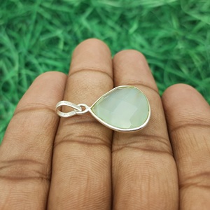 Colgante de plata de ley artesanal bohemio facetado aguamarina, colgantes de diseñador bohemio, colgante de piedras preciosas naturales bohemias - Product Image 2