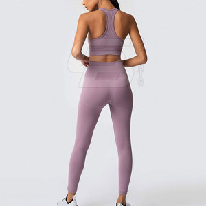Colección 2024, conjunto de Yoga para mujer más vendido, ligero, muy a la moda, cintura elástica, sólido, OEM, al mejor precio al por mayor - Product Image 2