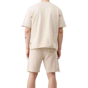 Ensemble deux pièces décontracté pour homme en coton respirant, style streetwear, short et t-shirt, directement de l'usine - Product Image 2