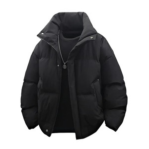 Veste matelassée multifonctionnelle pour homme, veste matelassée de haute qualité avec fermeture éclair, doublure en coton, parka à col montant pour homme - Product Image 2