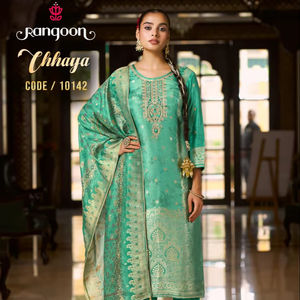 Neeta Ceation Pure Soie Masleen Resham Brodé Salwar Kameez Indien Pakistanais Partie Porter Collection Diwali Mariages Rapide - Product Image 2