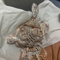 Colliers pendentifs en argent et or rose sertis de moissanite créée en laboratoire certifiée IGI, style hip-hop personnalisé pour hommes, bijoux raffinés pour les fêtes