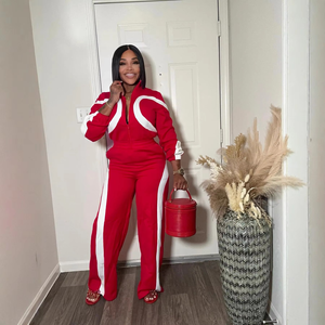 Ensemble deux pièces pour femmes tendance, manches longues, taille élastique, devant semi-ouvert, confortable, décontracté, automne-hiver, respirant, court - Product Image 5