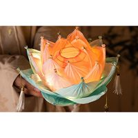 Lanternes d'automne faites à la main lanterne chinoise fleur lumière lampe fleur lumière faisant Kit d'artisanat lanterne en papier de mi-automne à main