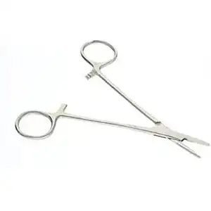 Pinzas de abrazadera hemostática de acero inoxidable, pinzas quirúrgicas, pinzas hemostáticas, alicates, puntas rectas para codo, soporte de aguja - Product Image 1