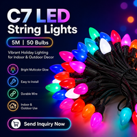 Guirlande lumineuse de Noël multicolore de 15 m avec 50 ampoules LED, clignotante, connectable, pour intérieur et extérieur, éclairage décoratif
