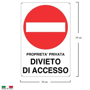 Alta visibilità 20x30 cm alluminio nessun accesso alla proprietà privata segnaletica per aree Private - Product Image 2