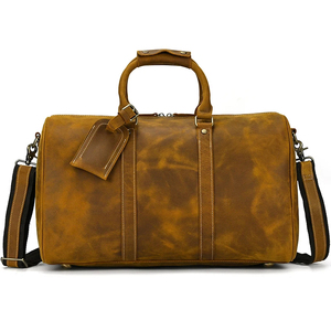 Sac de voyage en cuir de marque privée personnalisé de haute qualité pour hommes et femmes Valise De Voyage Sac polochon avec compartiment de poche - Product Image 5