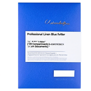 Carpeta Profesional Azul Lino con 20 Compartimentos para Documentos A4 SOENNECKEN - Product Image 2