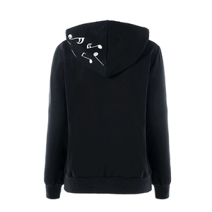 Sweat à capuche d'hiver personnalisé de haute qualité pour femme, imprimé, style streetwear, avec logo, doublure en polaire, polyester/coton respirant - Product Image 3