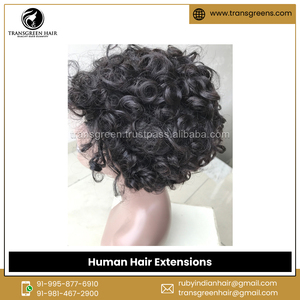 Leaders in Manufacturing Optimum Quality 100% Raw Unprocessed Brazilian <b>Short</b> Curly Human Hair <b>Wig</b> Extensions - Product Image 3