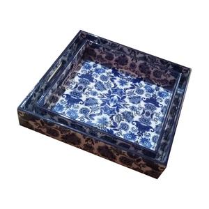 Plateau de service de mariage en revêtement émaillé spécial fabriqué à la main de qualité exportée plateau en bois d'Inde avec expédition internationale - Product Image 2